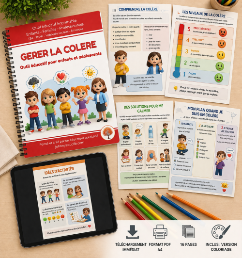 Gérer la colère-  Outil éducatif pour enfants et adolescents